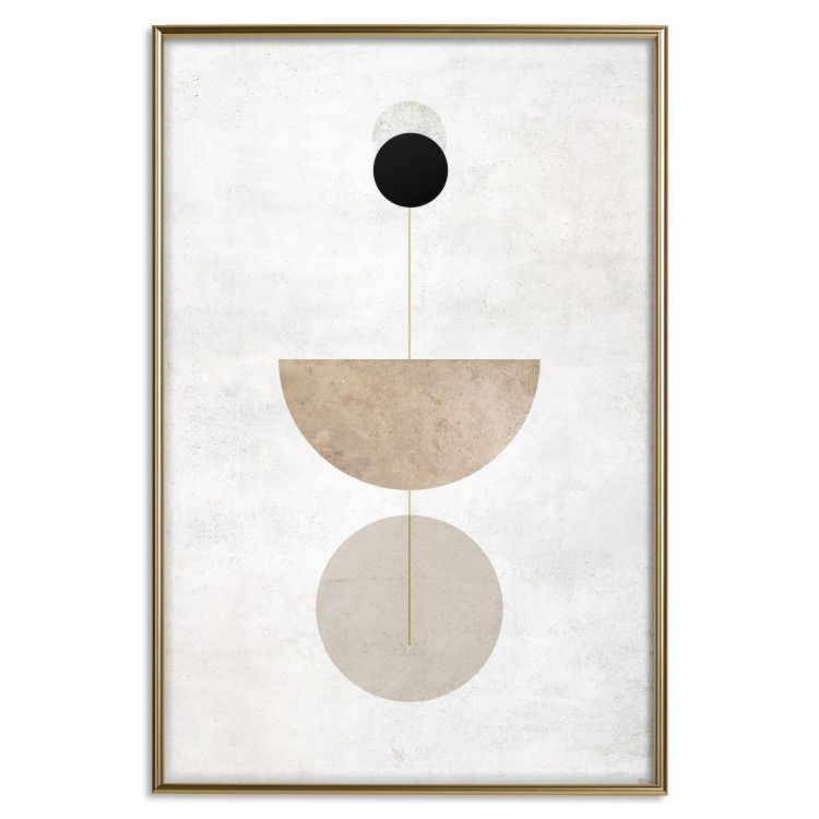 Wall Poster In Line - geometric abstraction with circles on a light background in boho style 137227 additionalImage 6