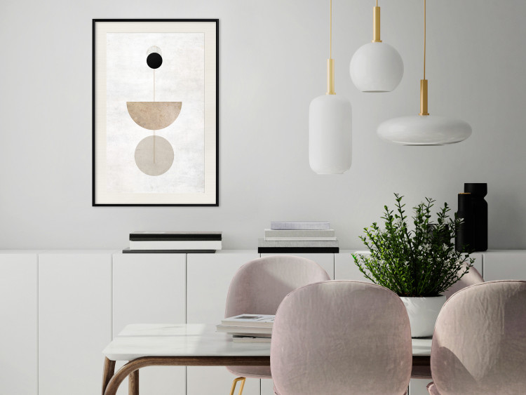 Wall Poster In Line - geometric abstraction with circles on a light background in boho style 137227 additionalImage 11