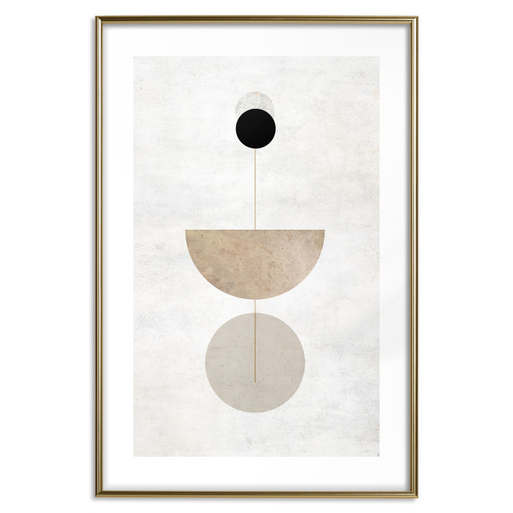 Wall Poster In Line - geometric abstraction with circles on a light background in boho style 137227 additionalImage 3