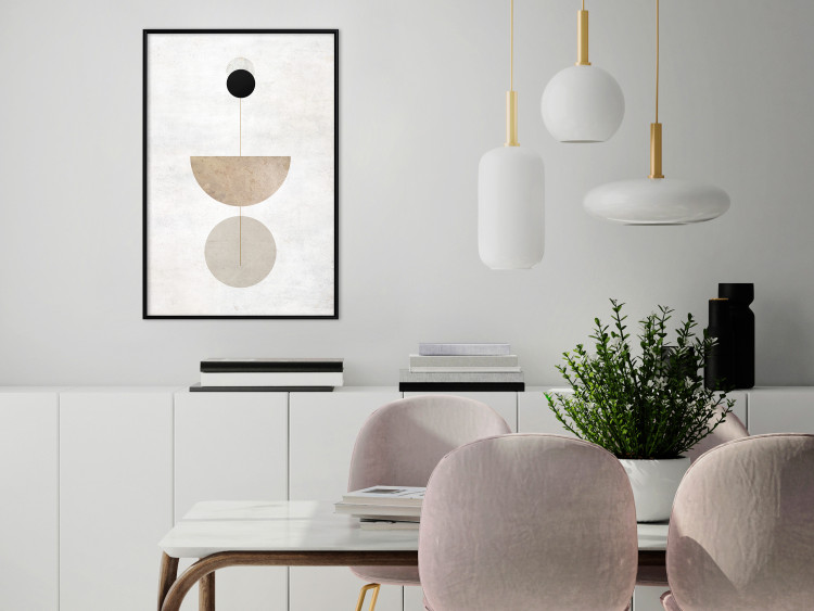 Wall Poster In Line - geometric abstraction with circles on a light background in boho style 137227 additionalImage 16