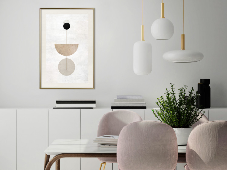 Wall Poster In Line - geometric abstraction with circles on a light background in boho style 137227 additionalImage 13