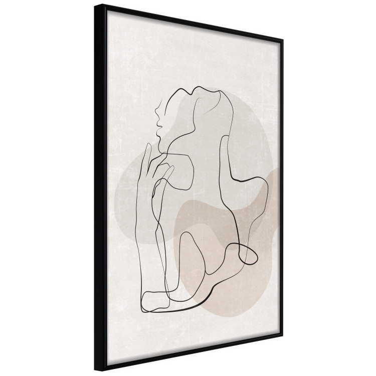 Wall Poster French Chic - simple lineart with a human silhouette in warm colors 137527 additionalImage 2
