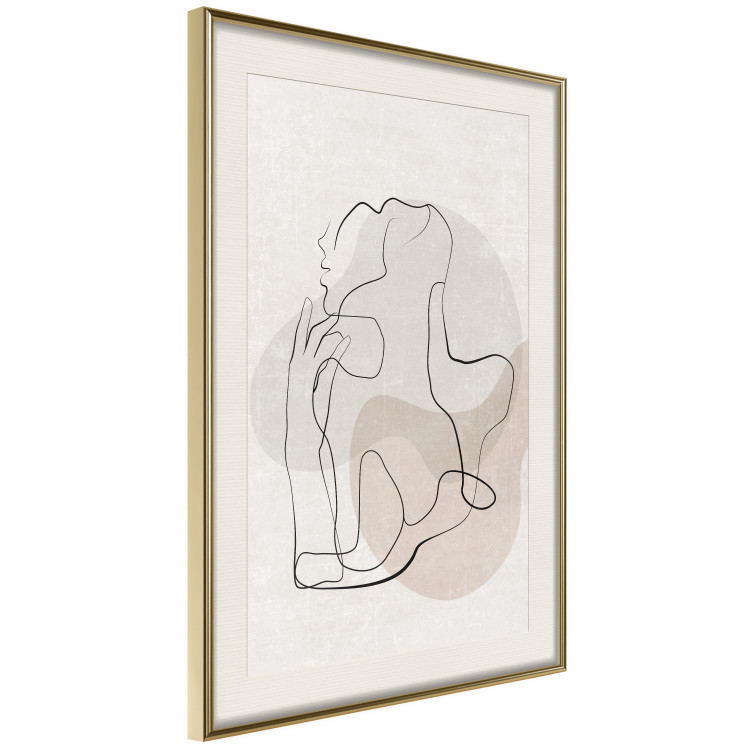 Wall Poster French Chic - simple lineart with a human silhouette in warm colors 137527 additionalImage 9