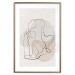 Wall Poster French Chic - simple lineart with a human silhouette in warm colors 137527 additionalThumb 13