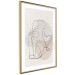 Wall Poster French Chic - simple lineart with a human silhouette in warm colors 137527 additionalThumb 5