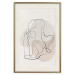 Wall Poster French Chic - simple lineart with a human silhouette in warm colors 137527 additionalThumb 18