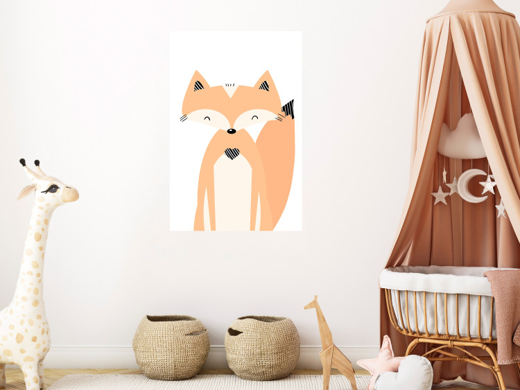 Wall Poster Cheerful Fox - colorful and amusing fox on a white contrasting background 138127 additionalImage 17