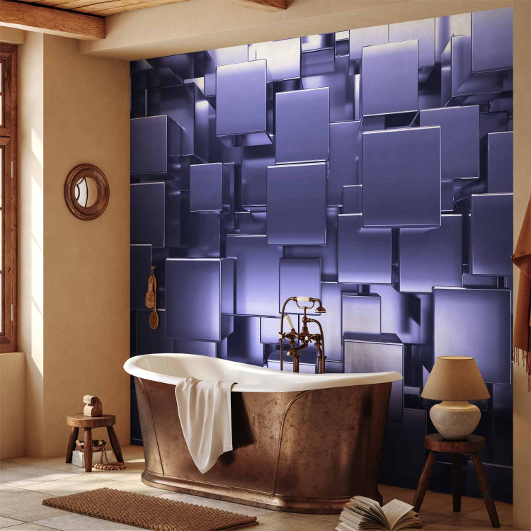 Wall Mural Purple face of geometry - a composition with an abstract motif 138427 additionalImage 8