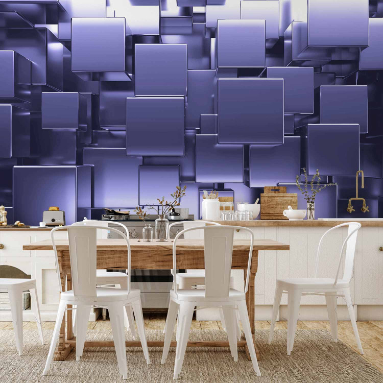 Wall Mural Purple face of geometry - a composition with an abstract motif 138427 additionalImage 6
