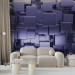 Wall Mural Purple face of geometry - a composition with an abstract motif 138427