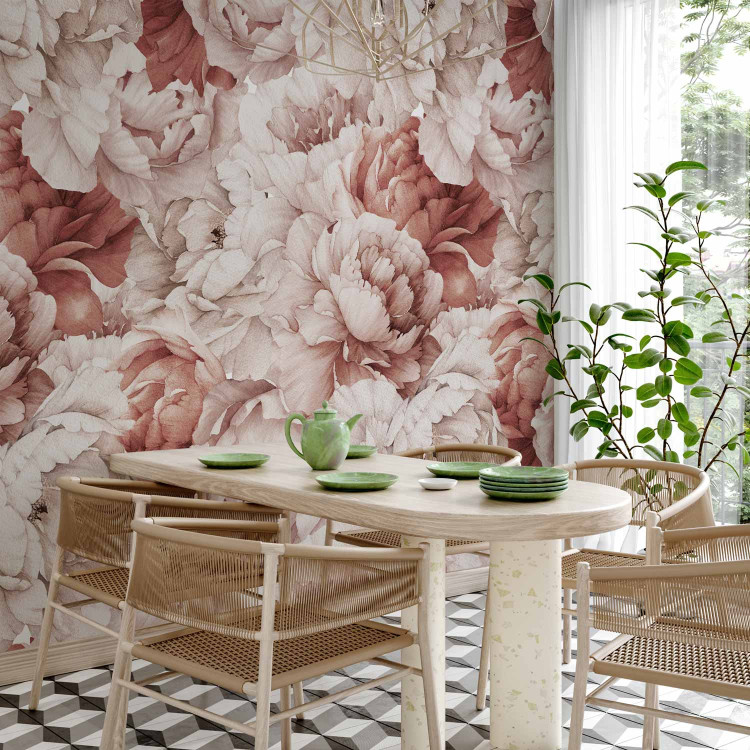 Wall Mural Peonies - nature motif with a bright composition of flowers in shades of pink 143827 additionalImage 7
