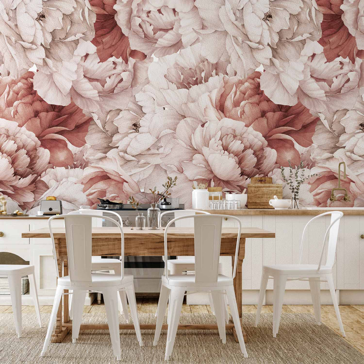 Wall Mural Peonies - nature motif with a bright composition of flowers in shades of pink 143827 additionalImage 6