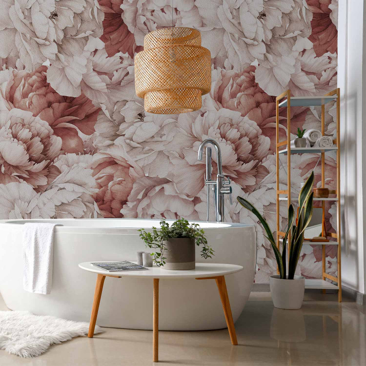 Wall Mural Peonies - nature motif with a bright composition of flowers in shades of pink 143827 additionalImage 8