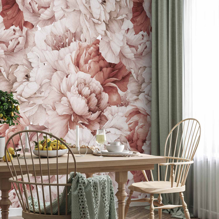 Wall Mural Peonies - nature motif with a bright composition of flowers in shades of pink 143827 additionalImage 4