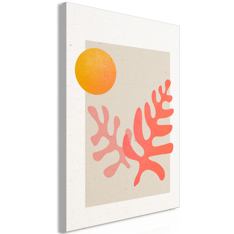Canvas Print Sun at Zenith (1-piece) - abstraction in crimson plants 144727 additionalImage 2