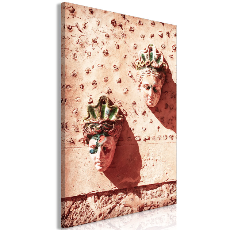Canvas Print Spanish Masks (1-piece) - stone sculptures in vintage style 145327 additionalImage 2