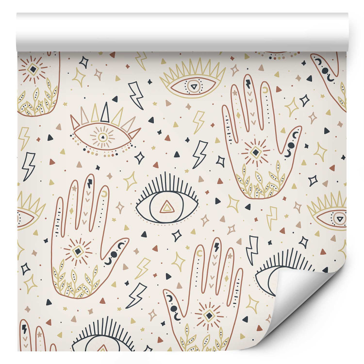 Modern Wallpaper Palmistry - Decorative Pattern in Warm Nature Colors and Symbols 146027 additionalImage 1