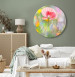 Round Canvas Spring Garden - Flowers in the Meadow in Pink Colors Lit by the Sun 148627 additionalThumb 4