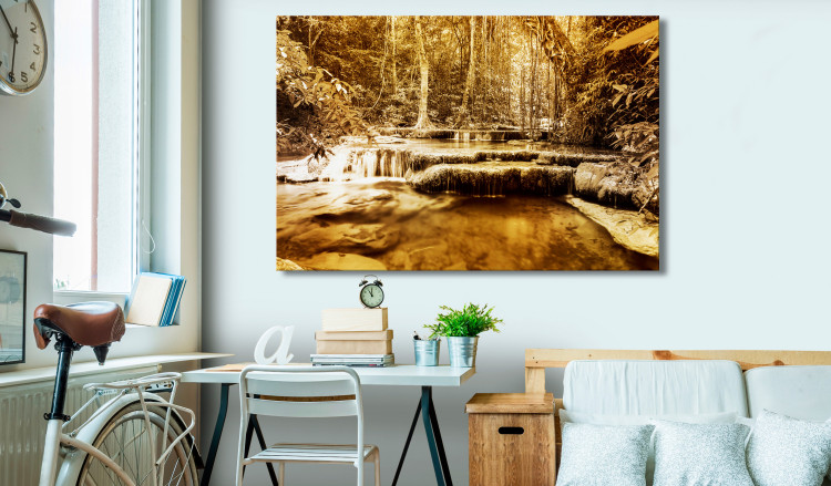 Large canvas print Waterfall in Sepia [Large Format] 149027 additionalImage 6