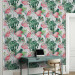 Modern Wallpaper Flamingos in the Jungle - Pink Birds Among the Big Green Leaves 150027 additionalThumb 5