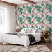 Modern Wallpaper Flamingos in the Jungle - Pink Birds Among the Big Green Leaves 150027 additionalThumb 4