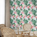 Modern Wallpaper Flamingos in the Jungle - Pink Birds Among the Big Green Leaves 150027 additionalThumb 9