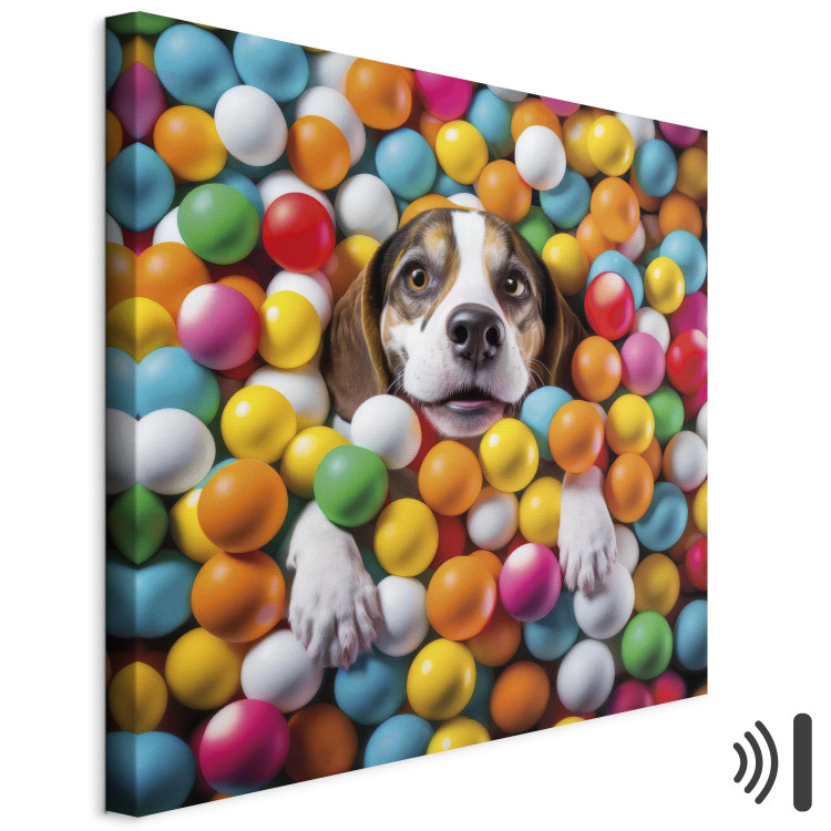 Canvas Art Print AI Beagle Dog - Animal Sunk in Colorful Balls - Square 150227 additionalImage 8