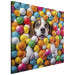 Canvas Art Print AI Beagle Dog - Animal Sunk in Colorful Balls - Square 150227 additionalThumb 2