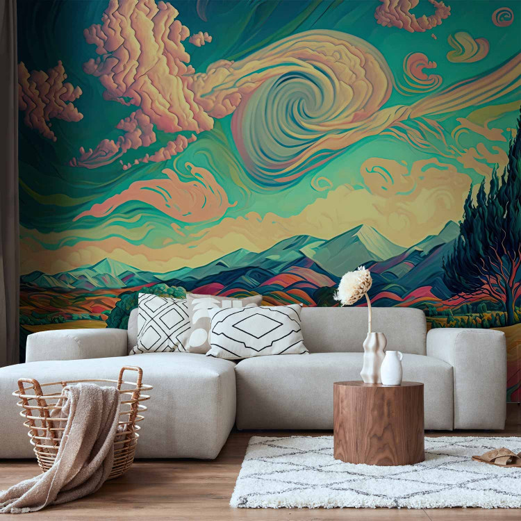 Wall Mural Mountain Scenery - A Colorful Landscape Inspired by the Works of Van Gogh 151027