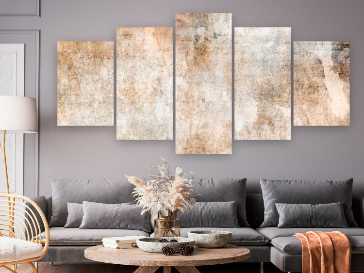 Canvas Print Rust Texture - An Abstract Composition in Shades of Pastel Brown 151427 additionalImage 3