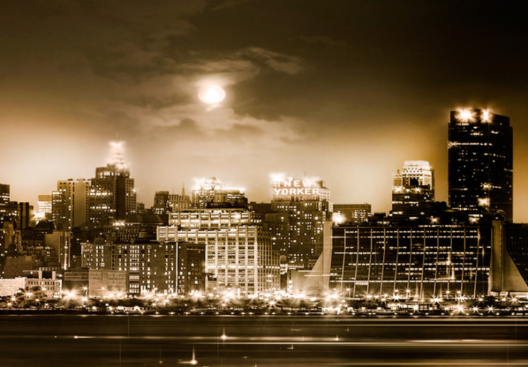 Canvas The city that never sleeps - panorama of New York at night in sepia 55827 additionalImage 5