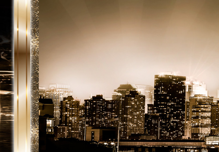 Canvas The city that never sleeps - panorama of New York at night in sepia 55827 additionalImage 4