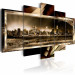 Canvas The city that never sleeps - panorama of New York at night in sepia 55827 additionalThumb 2