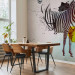 Wall Mural Zebralove harmony - an abstraction with nature and animals featuring zebra in soft blues and whites 61327 additionalThumb 4