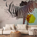 Wall Mural Zebralove harmony - an abstraction with nature and animals featuring zebra in soft blues and whites 61327