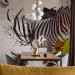 Wall Mural Zebralove harmony - an abstraction with nature and animals featuring zebra in soft blues and whites 61327 additionalThumb 6