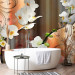 Wall Mural Blooming Flowers - White orchids with ornaments and striped pattern 61827 additionalThumb 8
