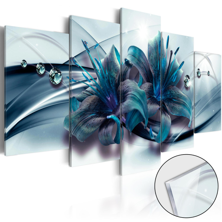 Print On Glass  Blue Lily [Glass] 93727