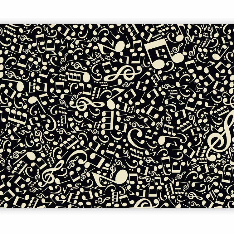 Wall Mural Elements of music - composition of white notes on a solid background in black 94727 additionalImage 5