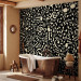 Wall Mural Elements of music - composition of white notes on a solid background in black 94727 additionalThumb 8