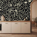 Wall Mural Elements of music - composition of white notes on a solid background in black 94727 additionalThumb 6