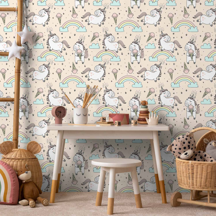 Wallpaper Unicorns with Ice Cream 108337