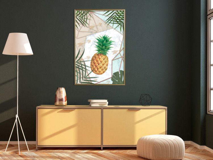 Wall Poster Tropical Fruit - pineapple in a geometric composition with green leaves 114437 additionalImage 5