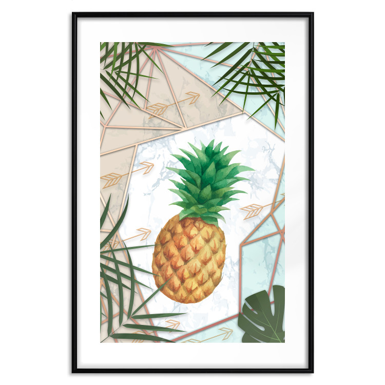 Wall Poster Tropical Fruit - pineapple in a geometric composition with green leaves 114437 additionalImage 15