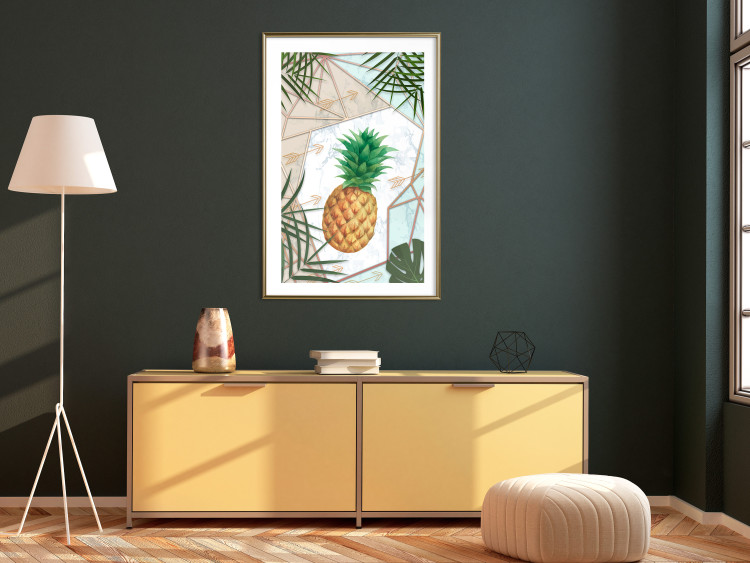 Wall Poster Tropical Fruit - pineapple in a geometric composition with green leaves 114437 additionalImage 13