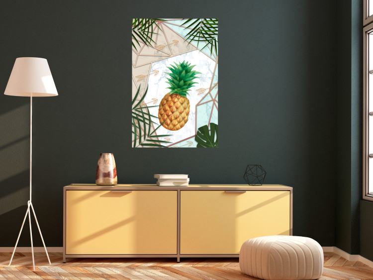 Wall Poster Tropical Fruit - pineapple in a geometric composition with green leaves 114437 additionalImage 17