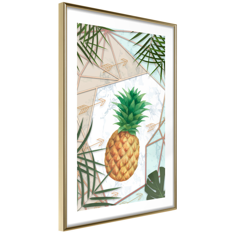 Wall Poster Tropical Fruit - pineapple in a geometric composition with green leaves 114437 additionalImage 6