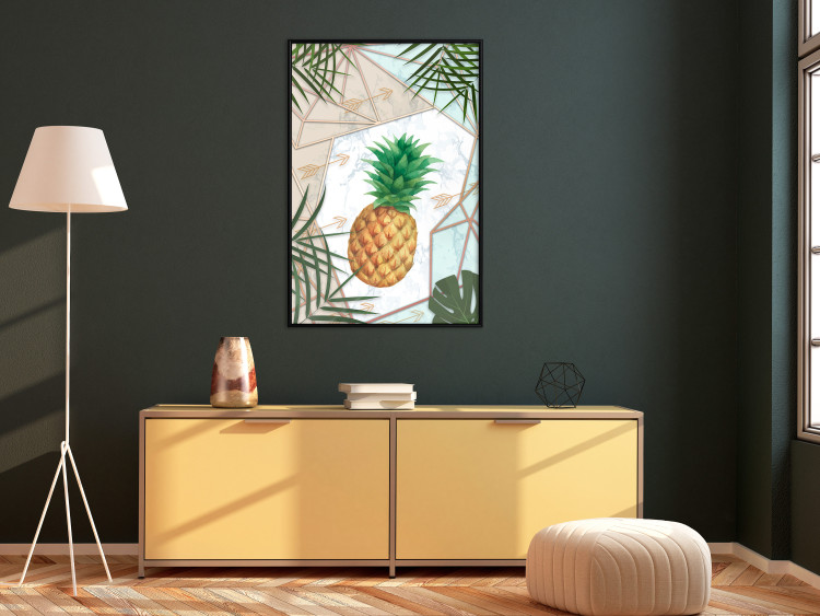 Wall Poster Tropical Fruit - pineapple in a geometric composition with green leaves 114437 additionalImage 3