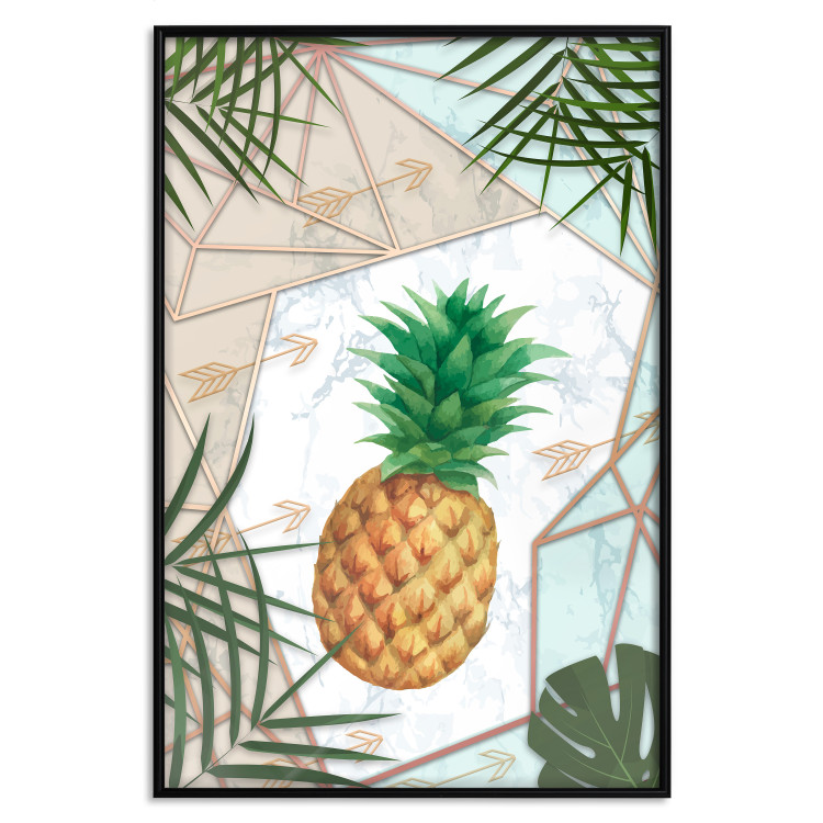 Wall Poster Tropical Fruit - pineapple in a geometric composition with green leaves 114437 additionalImage 18