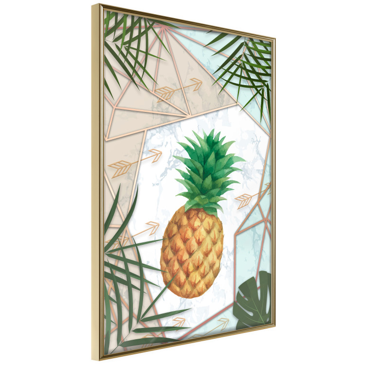 Wall Poster Tropical Fruit - pineapple in a geometric composition with green leaves 114437 additionalImage 12